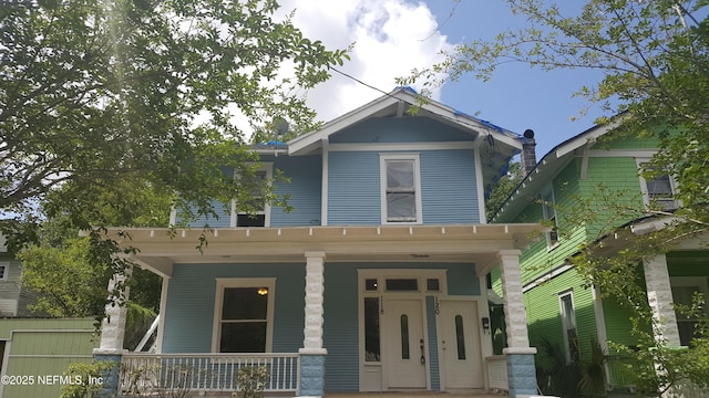 view of front of property with a porch