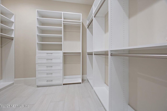 view of walk in closet