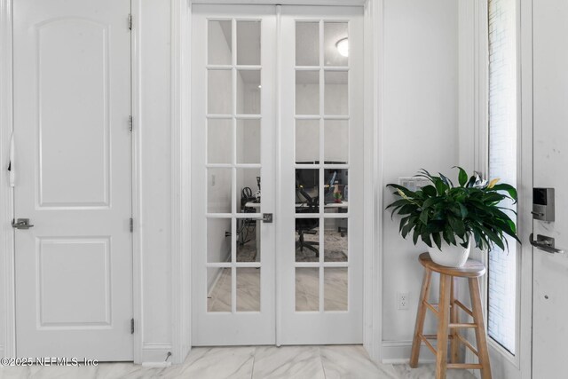 details featuring french doors