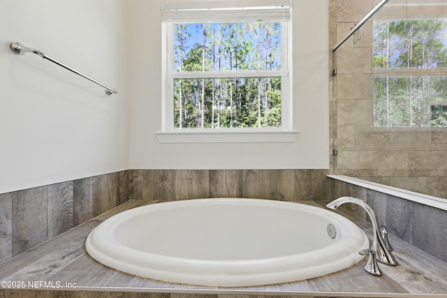 bathroom featuring a bath