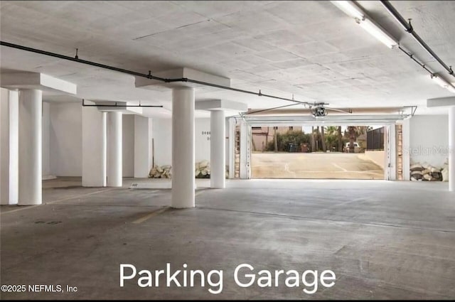 view of parking garage