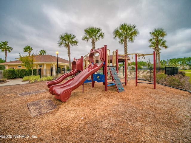 community play area featuring fence
