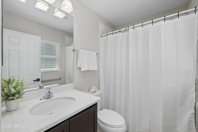 bathroom with toilet and vanity