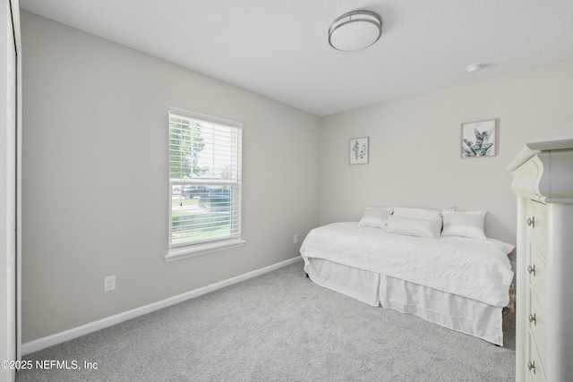 bedroom featuring baseboards and carpet flooring