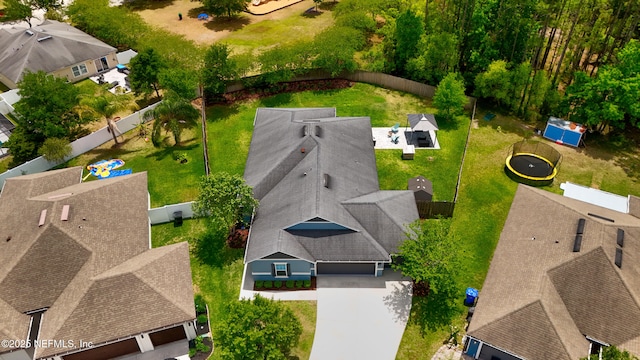 aerial view with a residential view