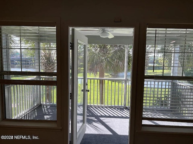 doorway to outside with a wealth of natural light