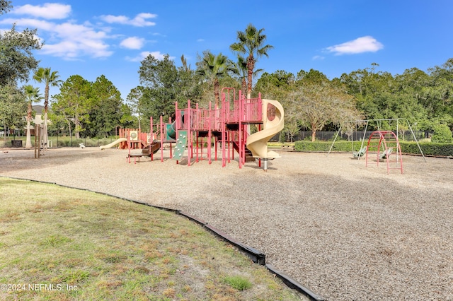 view of community jungle gym