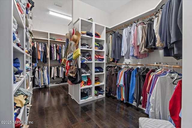 spacious closet with wood finished floors