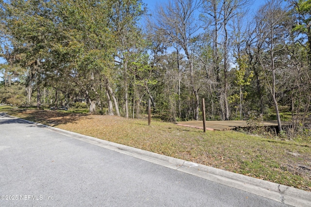 view of street featuring curbs