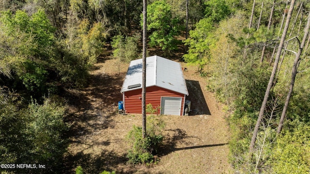 drone / aerial view with a forest view