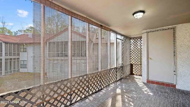 view of unfurnished sunroom