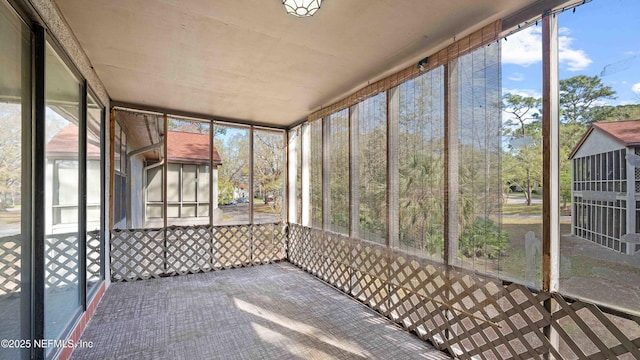 view of unfurnished sunroom