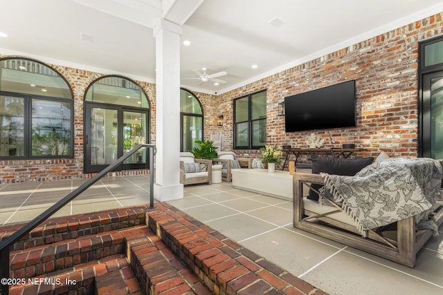 interior space featuring an outdoor living space