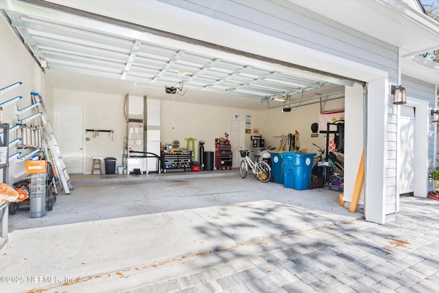 garage featuring a garage door opener