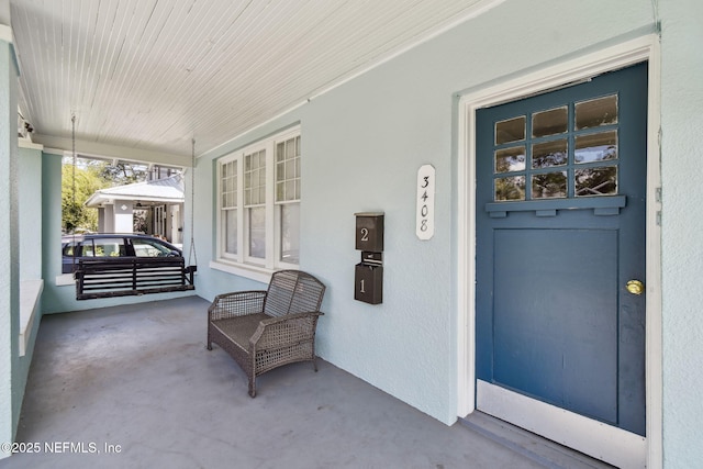 view of patio with a porch