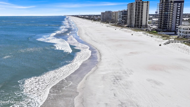 1308 1st St S, Jacksonville Beach, FL 32250 - bird's eye view featuring a water view, a view of city, and a beach view