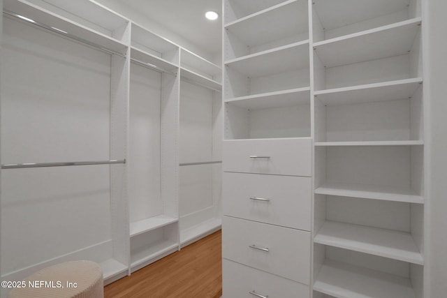 spacious closet with light wood-style floors