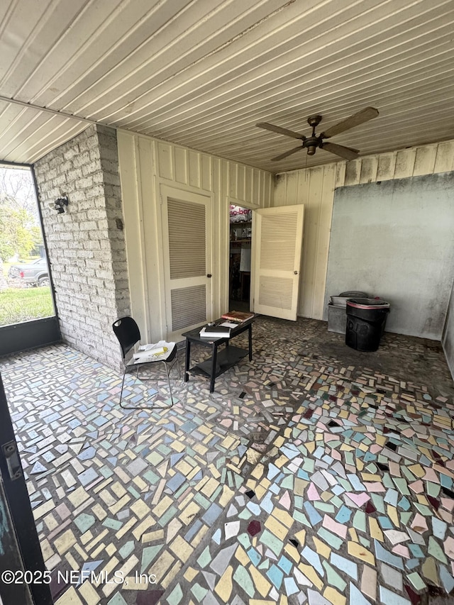 view of patio / terrace featuring ceiling fan