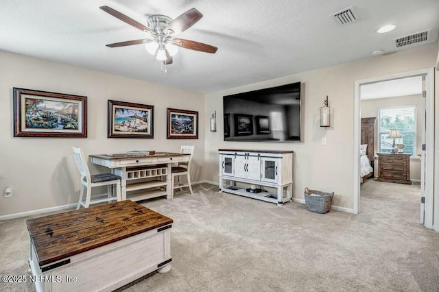 6743 Summit Vista Ct, Jacksonville, FL 32259 - living room featuring carpet, visible vents, and baseboards