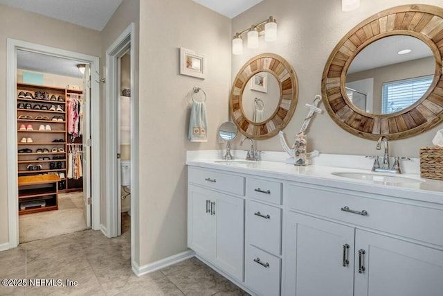 6743 Summit Vista Ct, Jacksonville, FL 32259 - full bath with tile patterned flooring, a sink, a spacious closet, and double vanity