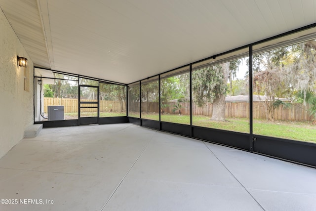 view of unfurnished sunroom