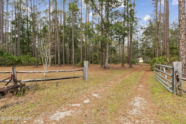 view of yard with fence