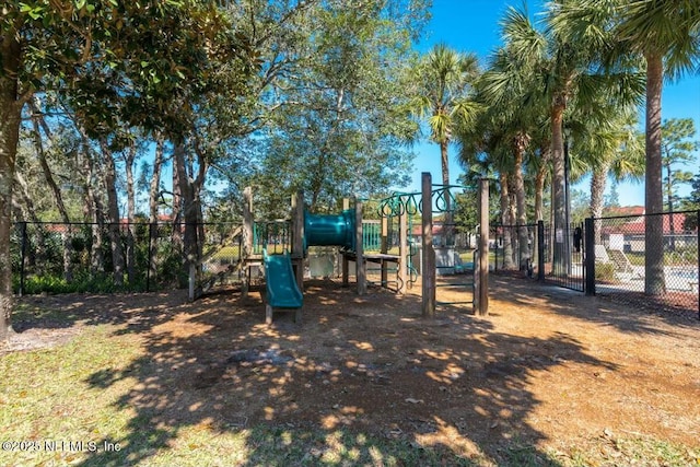 community playground with fence