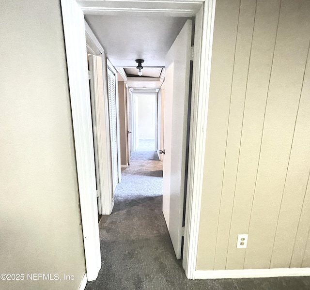 hallway with attic access