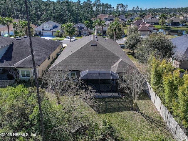 drone / aerial view with a residential view