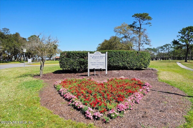 view of home's community with a yard