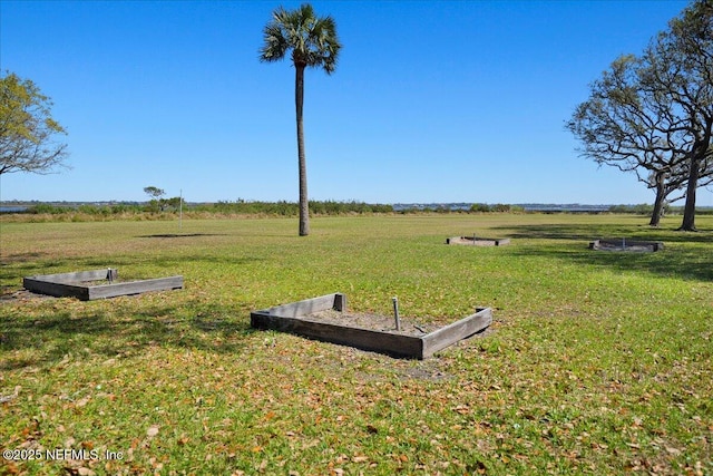 surrounding community with a lawn and a rural view