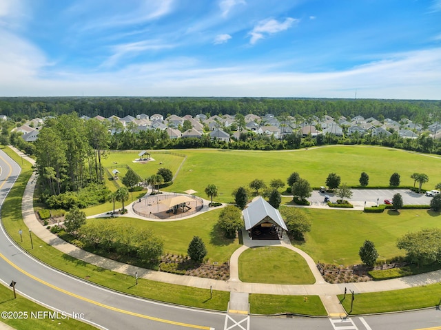 drone / aerial view with a residential view