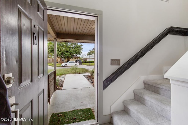 entryway featuring stairs