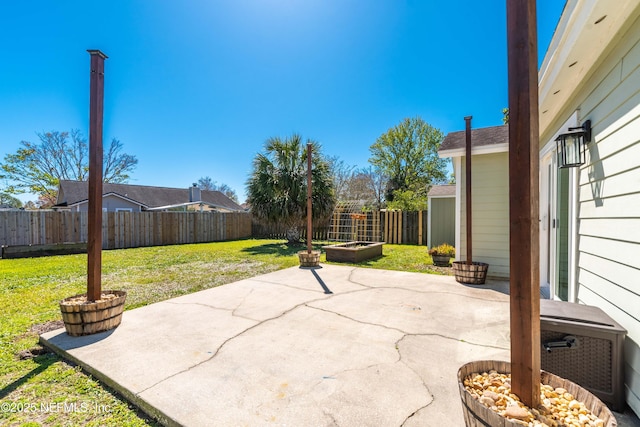 view of patio with a fenced backyard