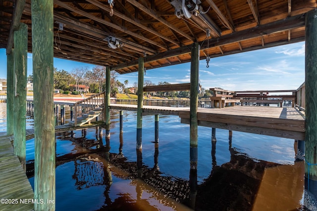 view of dock area