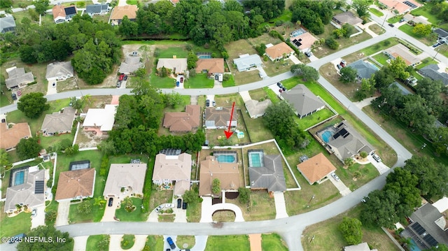 bird's eye view featuring a residential view