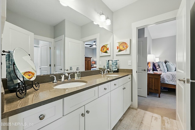 294 Mahi Dr, Ponte Vedra, FL 32081 - bathroom featuring ceiling fan, double vanity, ensuite bathroom, and a sink