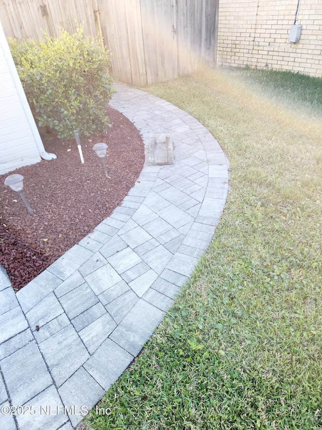 view of yard with fence