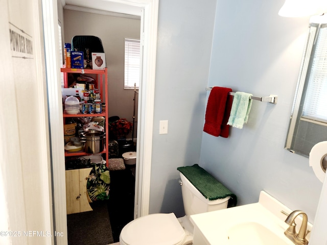 bathroom with a sink and toilet