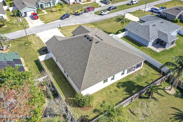 aerial view featuring a residential view