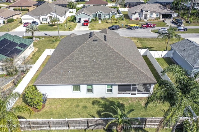 aerial view featuring a residential view