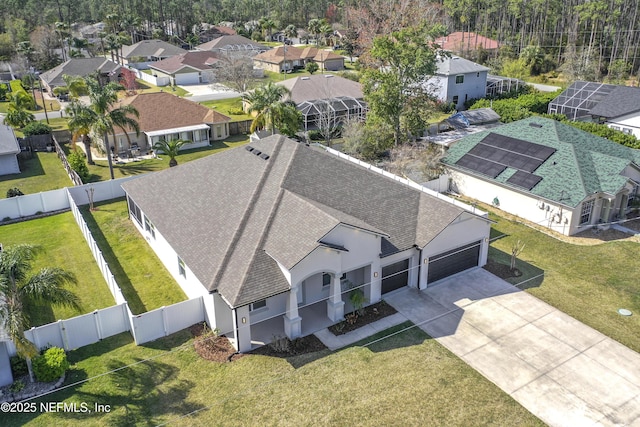 bird's eye view with a residential view