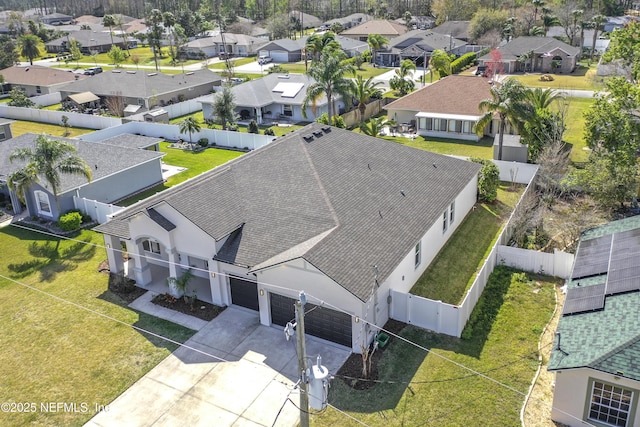 bird's eye view with a residential view