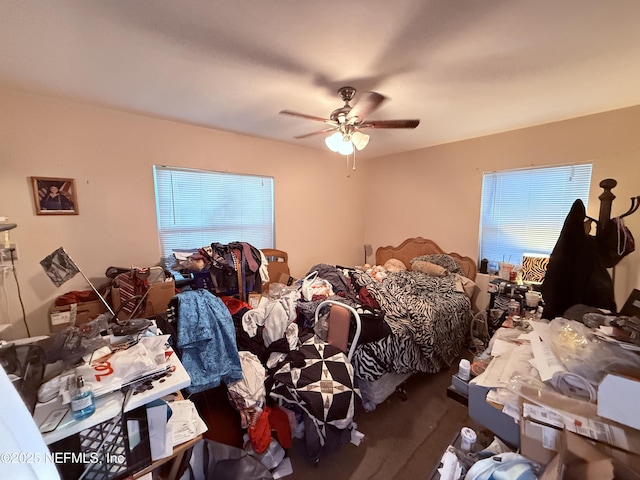 bedroom with a ceiling fan