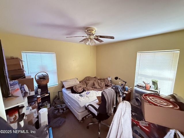 bedroom featuring a ceiling fan