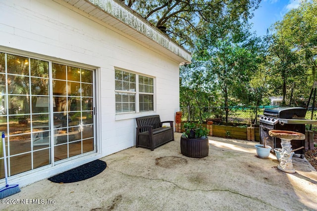 view of patio featuring area for grilling