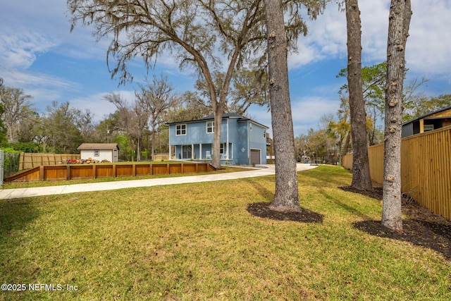 view of yard with fence