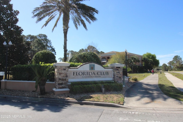 view of community sign