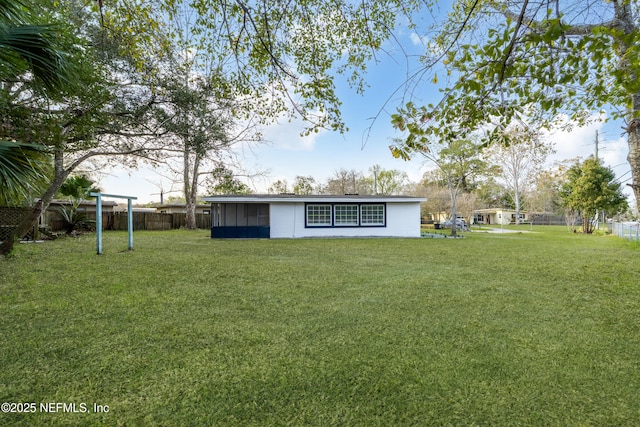 view of yard with fence