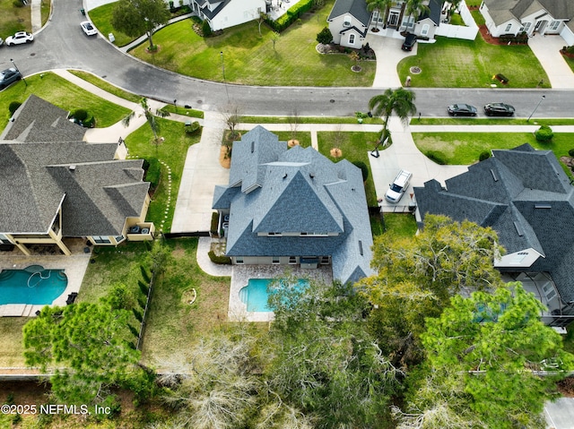 drone / aerial view featuring a residential view